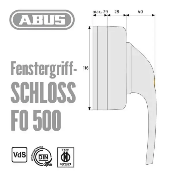 Fenstergriff-Schloss FO500 – Bild 7