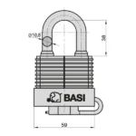 BASI Vorhangschloss VHS 615W - 50 mm – Bild 2