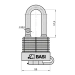 BASI Vorhangschloss VHS 615WH - 50 mm Vorhangschloss – Bild 2