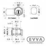 EVVA MB23G Hebelzylindermaß