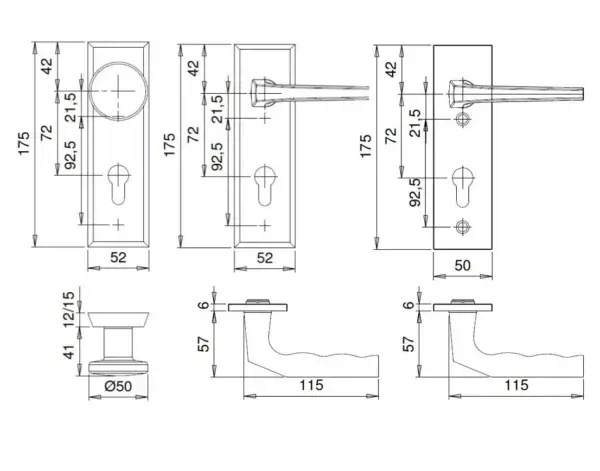RONDO Kurzschildbeschlag 72 mm – Bild 2