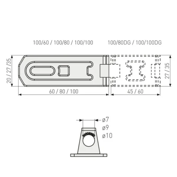 ABUS Doppelgelenküberfalle 100/80 DG – Bild 2