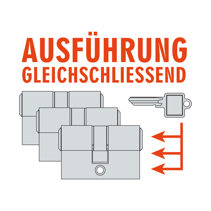 Ausführung gleichschließend Ausführung gleichschließend