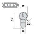 ABUS Zylinder Maß Vorderseite