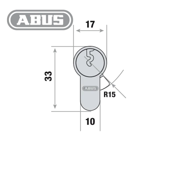 ABUS Zylinder Maß Vorderseite