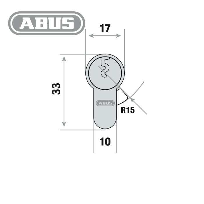 ABUS Zylinder Maß Vorderseite