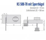 BASI KS500-70 Kastenzusatzschloss mit Sperrbügel