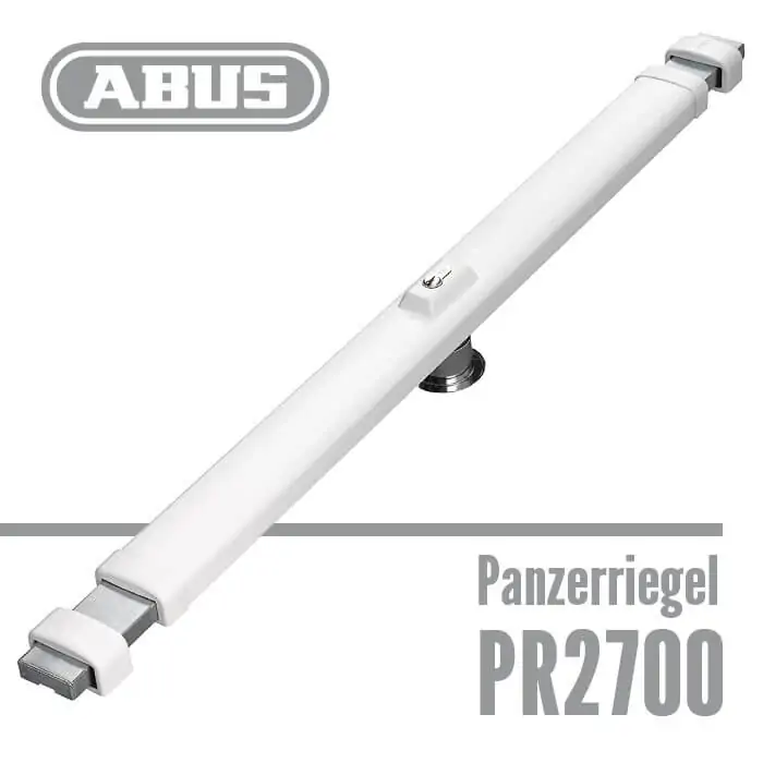 Abus Panzerriegel 2700. Der Panzerriegel ABUS PR2700 bietet Schutz für alle Holz-, Metall- und Kunststofftüren und wird sowohl von innen als auch von außen mit Schlüssel bedient