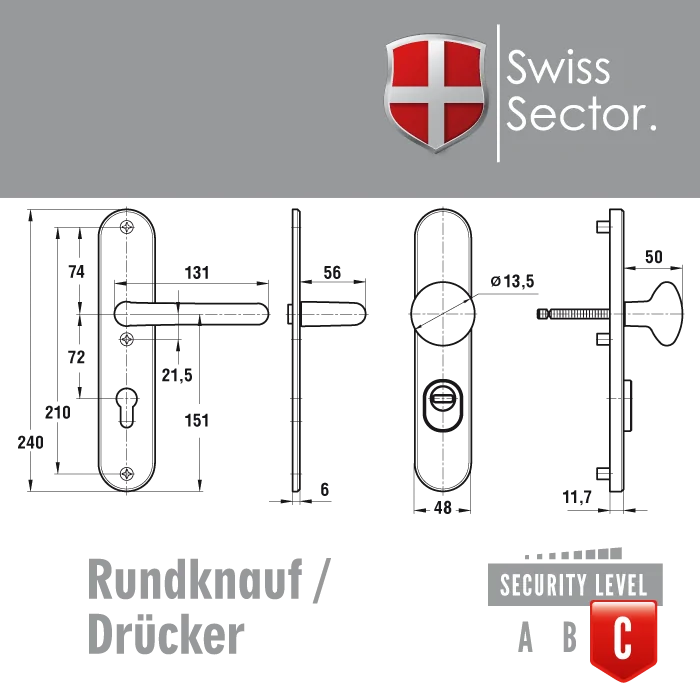 Swiss Sector Türbeschlag MBS vergoldet – Bild 5