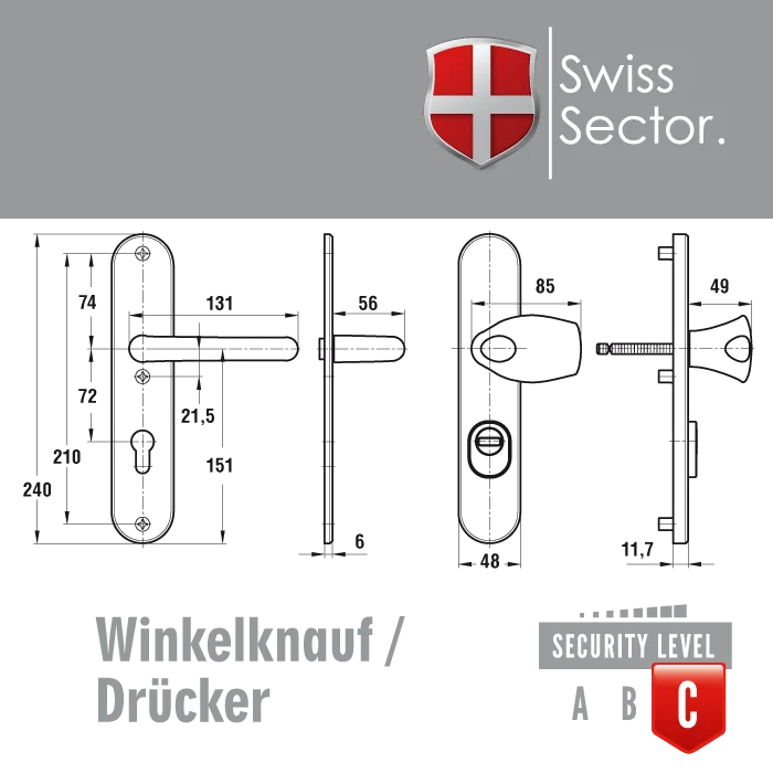 Swiss Sector Türbeschlag MBS vergoldet – Bild 4