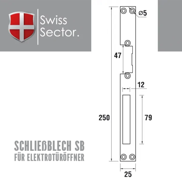 Schließblech für Elektrotüröffner – Bild 2