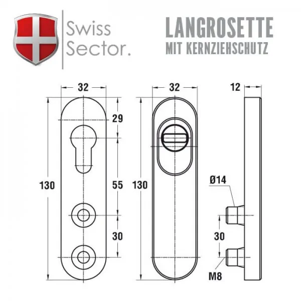 Langrosette mit Kernziehschutz – Bild 2