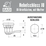 BASI HS 309 Hebelschloss für JU-Briefkästen – Bild 2