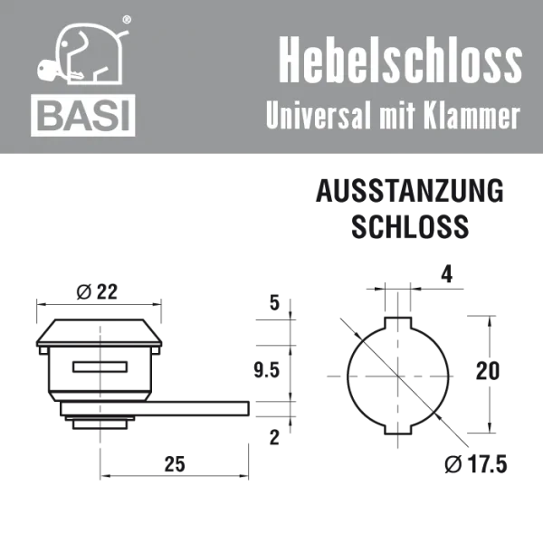 BASI HS 320-321 Briefkastenschloss Universal – Bild 2