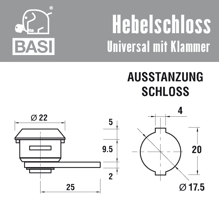 BASI HS 320-321 Briefkastenschloss Universal – Bild 2