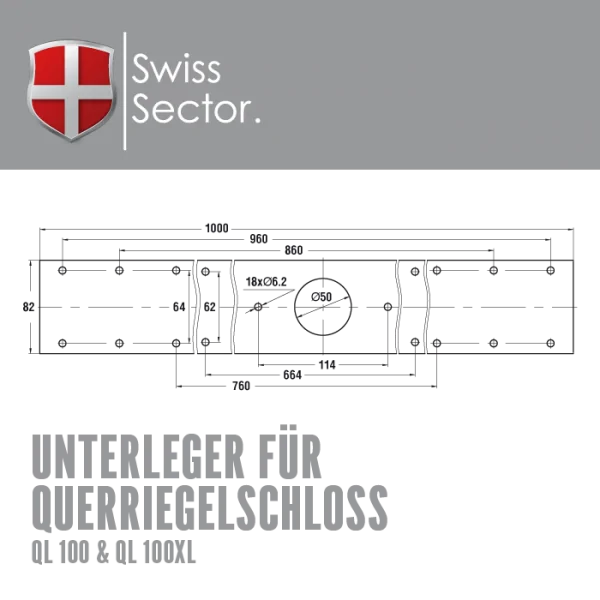 Unterleger für Querriegelschloss – Bild 2