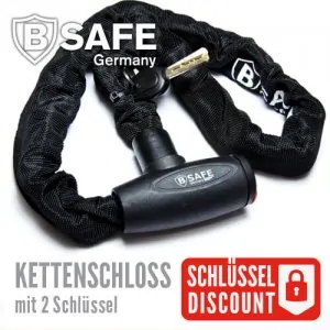 B-Safe Kettenschloss bietet eine zuverlässige Sicherheitslösung für verschiedenste Anwendungen Fahrräder, Roller, Mopeds, Tore