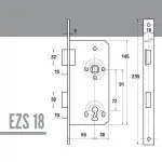 Zimmertürschloss EZS falz 18-55/72 – Bild 3