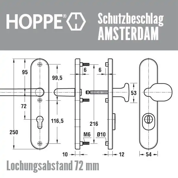 Schutzbeschlag Amsterdam 72mm, 92mm – Bild 2
