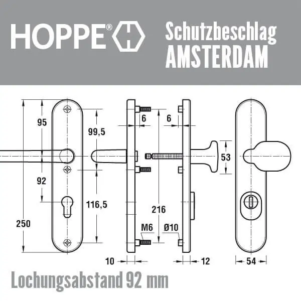 Schutzbeschlag Amsterdam 72mm, 92mm – Bild 3