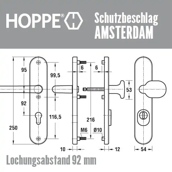 Schutzbeschlag Amsterdam 72mm, 92mm – Bild 3