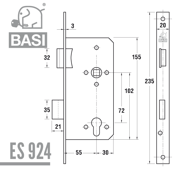 BASI Einsteckschloss ES 924 – Bild 7