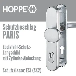 HOPPE Edelstahl-Schutzbeschlag Paris mit Zylinderabdeckung