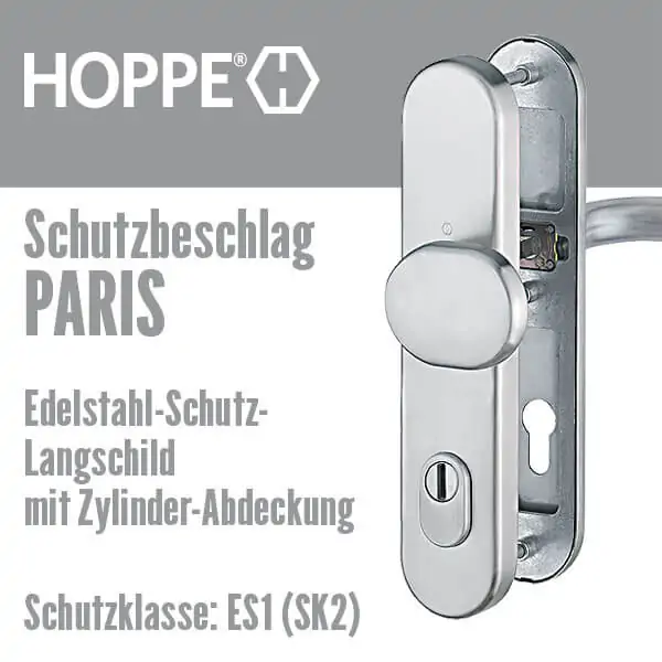 hoppe_beschlag_paris HOPPE Edelstahl-Schutzbeschlag Paris mit Zylinderabdeckung
