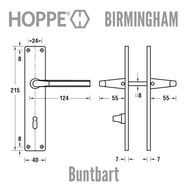 HOPPE Birmingham Zimmertür-Garnitur – Bild 7