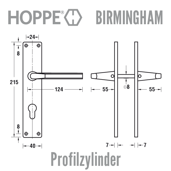 HOPPE Birmingham Zimmertür-Garnitur – Bild 6