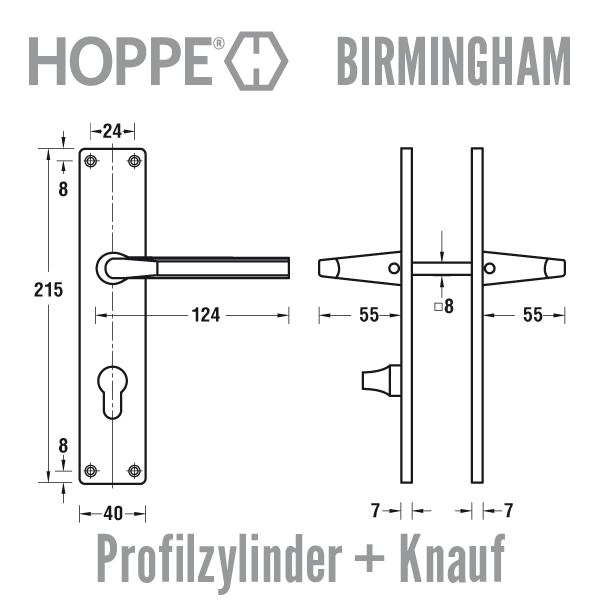 HOPPE Birmingham Zimmertür-Garnitur – Bild 5