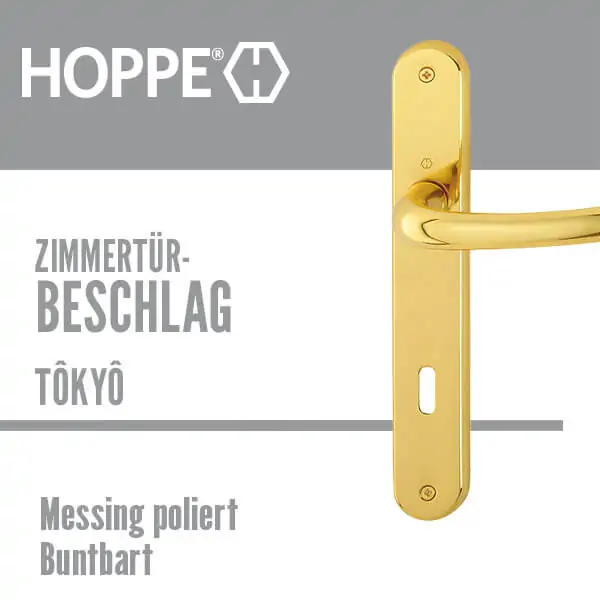 Zimmertürbeschlag Tokyo Messing – Bild 3