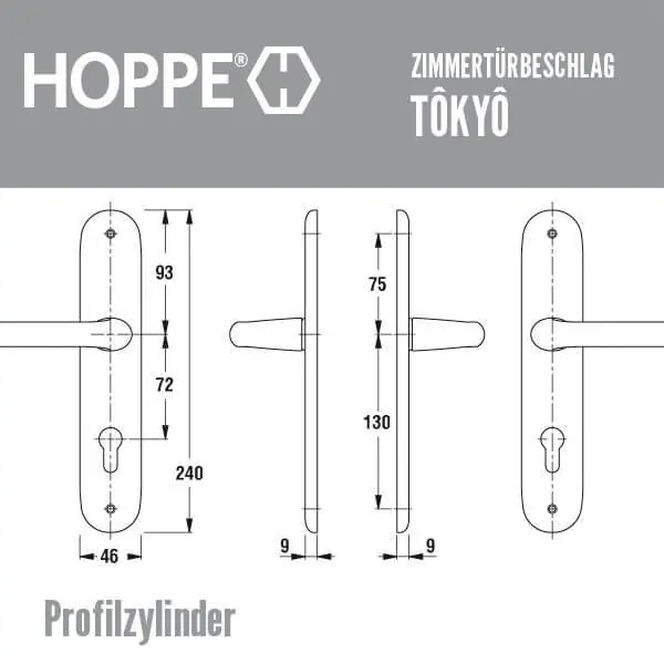 HOPPE Tokyo Zimmertürbeschlag Aluminium F1 – Bild 7