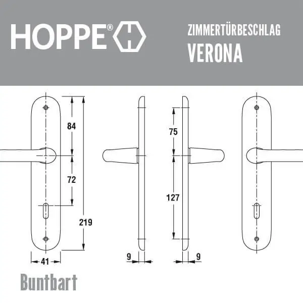 Zimmertürbeschlag Verona Messing – Bild 6