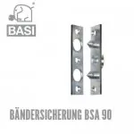 Basi Bändersicherung BSA 90 Zwei massive Stahlzapfen BASI BSA 90 verankern das Türblatt in Türzarge und Mauerwerk