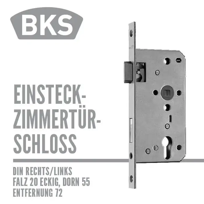 BKS Zimmertürschloss 20-55/72 falz