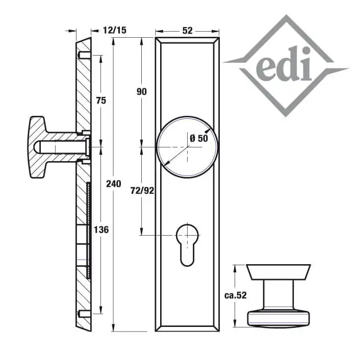 RONDO Schutzbeschlag 72 mm – Bild 2