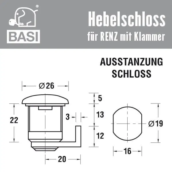BASI HS 317 Briefkastenschloss für RENZ – Bild 2