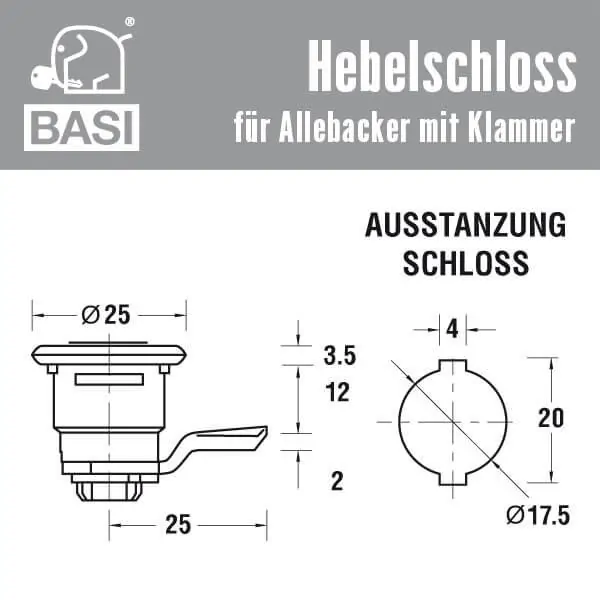 BASI HS 348 Hebelschloss für Allebacker – Bild 2