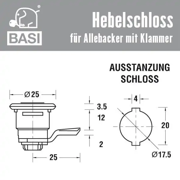 BASI HS 348 Hebelschloss für Allebacker – Bild 2