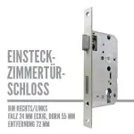 BMH Zimmertürschloss stumpf 24, Dorn 55/72