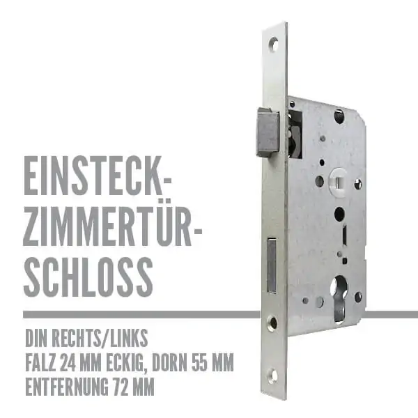 BMH Zimmertürschloss stumpf 24, Dorn 55/72