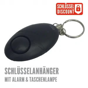 Schlüsselanhänger mit Schutzalarm-Funktion und integrierter LED-Taschenlampe