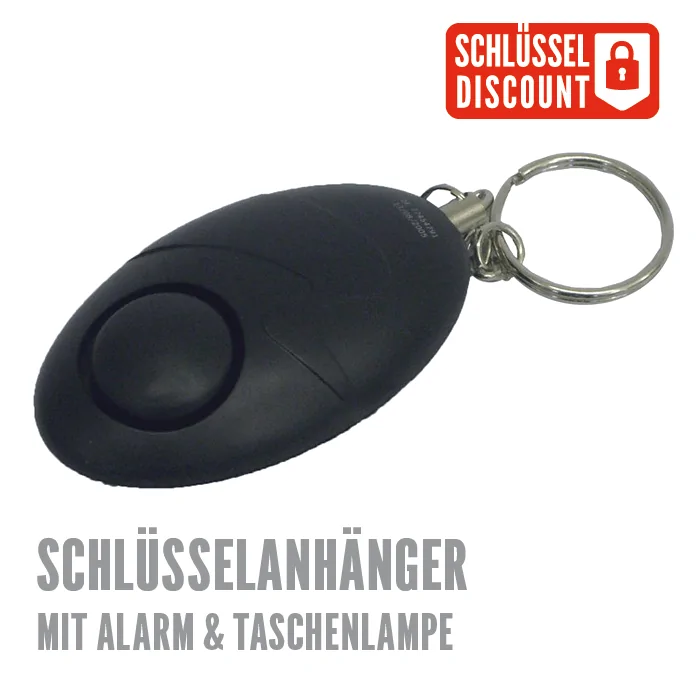 schluesselanhaenger-alarm-taschenlampe Schlüsselanhänger mit Schutzalarm-Funktion und integrierter LED-Taschenlampe