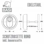 BASI SR 300 ZA Schutzrosette aus Edelstahl – Bild 2