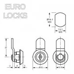 Hebelschloss für Briefkästen 16,1 mm – Bild 2