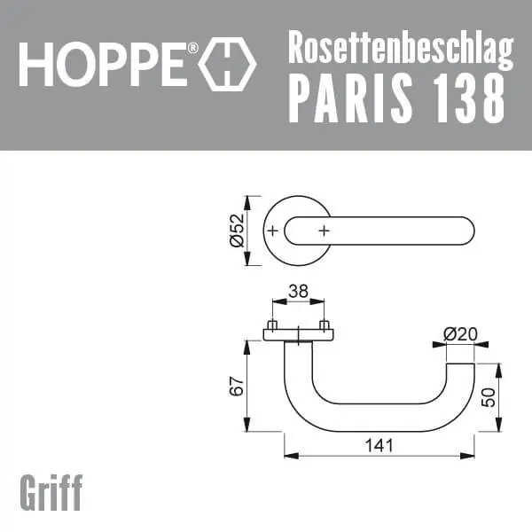 Hoppe Paris 138 Edelstahl – Bild 4