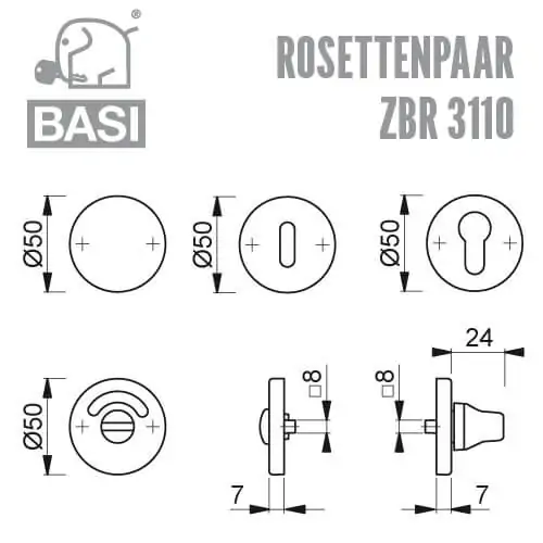 Rosettenpaar Edelstahl – Bild 4