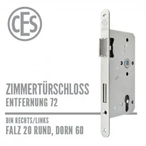 Zimmertürschloss 20-60/72 falz