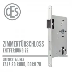 Zimmertürschloss 20-70/72 falz